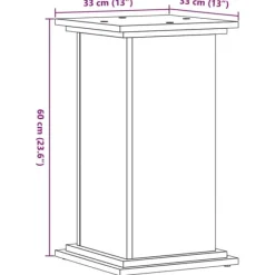 Discount plantestativ 33x33x60 cm konstrueret træ brun egetræsfarve Plantestativer