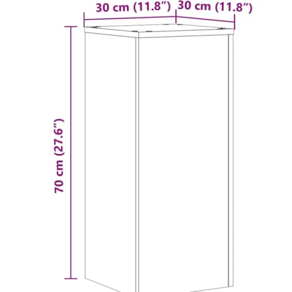 Hot plantestativer 2 stk. 30x30x70 cm konstrueret træ antikt træ Plantestativer