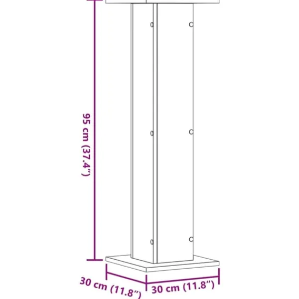 vidaXL Plantestativer^plantestativer 2 stk. 30x30x95 cm konstrueret træ brunt eg
