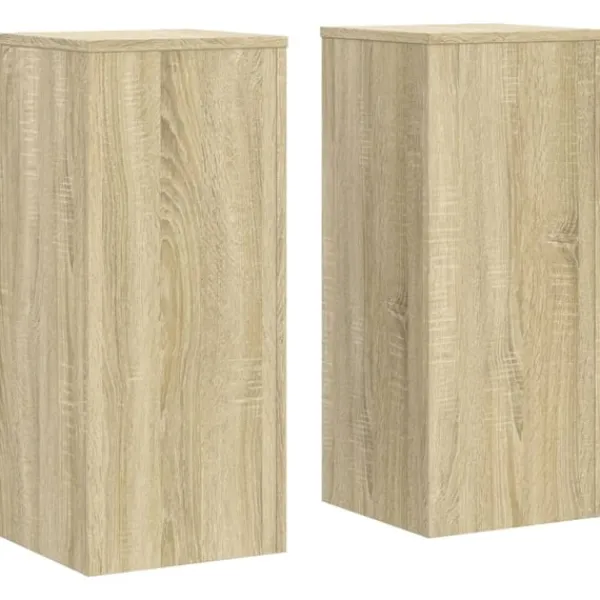 Outlet plantestativer 2 stk. 30x30x70 cm konstrueret træ sonoma-eg Plantestativer