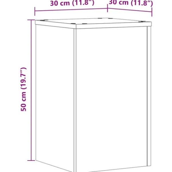 vidaXL Plantestativer^plantestativer 2 stk. 30x30x50 cm konstrueret træ grå sonoma-eg