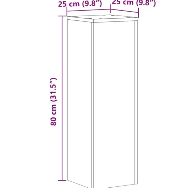vidaXL Plantestativer^plantestativer 2 stk. 25x25x80 cm konstrueret træ hid