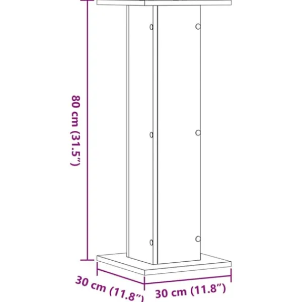 vidaXL Krukker & Plantebeholdere^plantestativer 2 stk. 30x30x80 cm konstrueret træ sonoma-eg