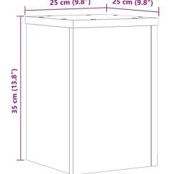 Best plantestativer 2 stk. 25x25x35 cm konstrueret træ røget eg Plantestativer