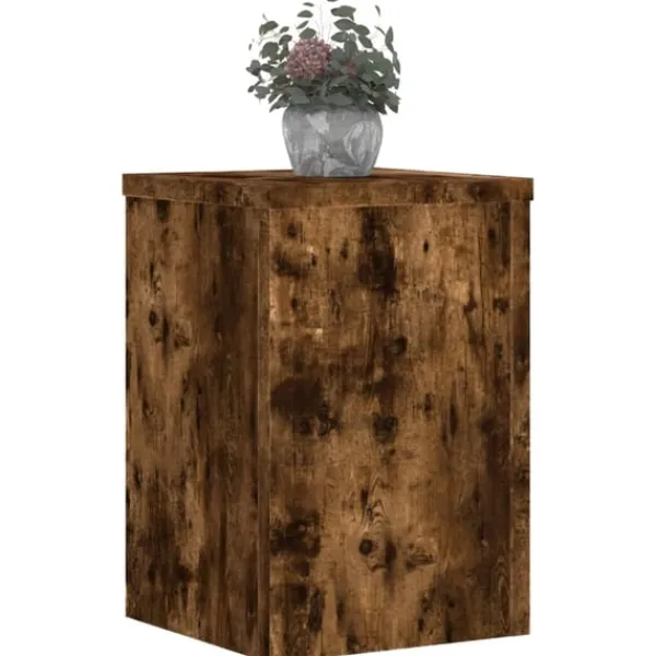 Best plantestativer 2 stk. 25x25x35 cm konstrueret træ røget eg Plantestativer