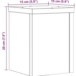 Online plantestativer 2 stk. 15x15x20 cm konstrueret træ egetræsfarvet Plantestativer