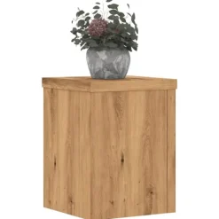 Online plantestativer 2 stk. 15x15x20 cm konstrueret træ egetræsfarvet Plantestativer