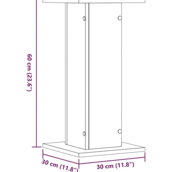 vidaXL Plantestativer^plantestativer 2 stk. 30x30x60 cm konstrueret træ sonoma-eg