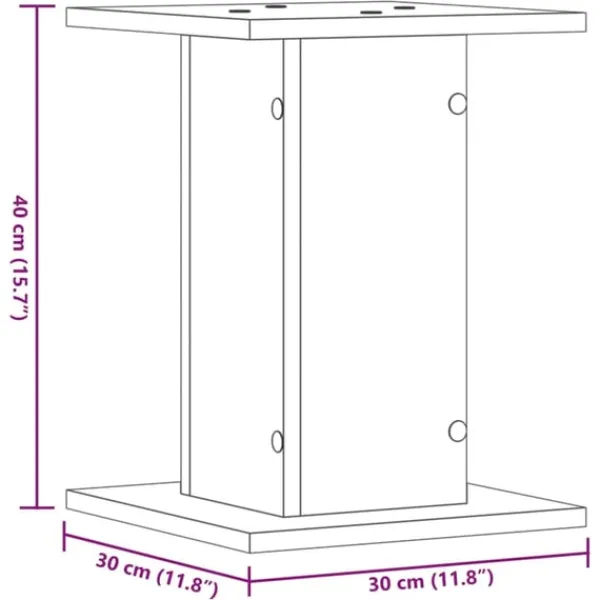 vidaXL Plantestativer^plantestativer 2 stk. 30x30x40 cm konstrueret træ røget eg