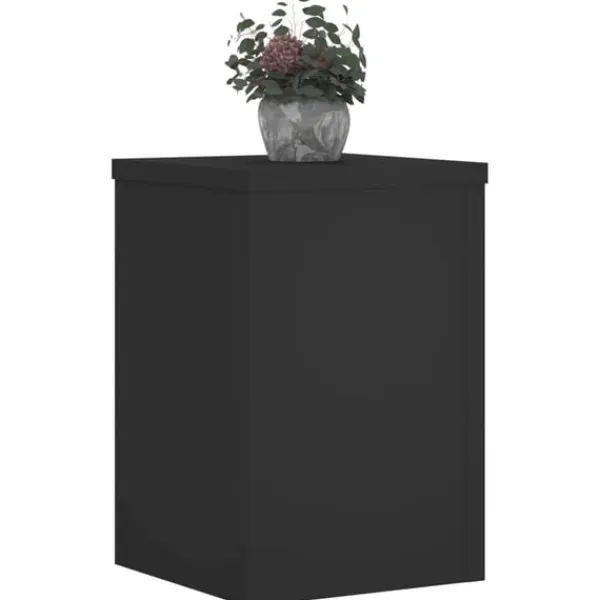 Best plantestativer 2 stk. 20x20x30 cm konstrueret træ sort Plantestativer