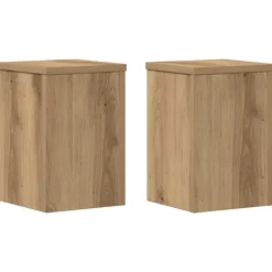 Best plantestativer 2 stk. 20x20x30 cm konstrueret træ egetræsfarvet Plantestativer
