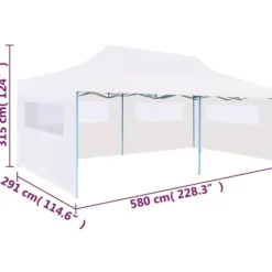 vidaXL Telte & Lysthuse^pop op-festtelt 3x6 m med sidevægge foldbart stål hvid - Festtelte & havepavilloner