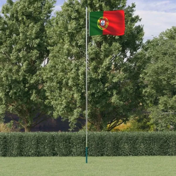 Portugal flag og flagstang 6,23 m aluminium Flag & Vindposer