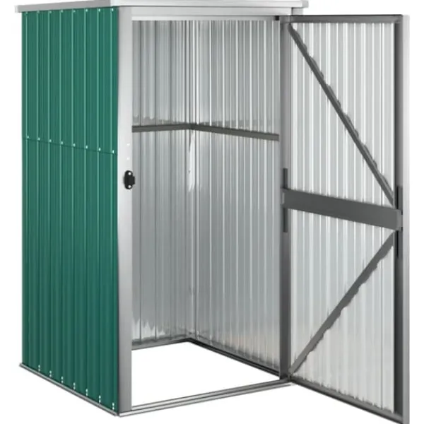 vidaXL Skure, Garager & Carports^redskabsskur til haven 88x89x161 cm galvaniseret stål grøn - Skure & Redskabsskure
