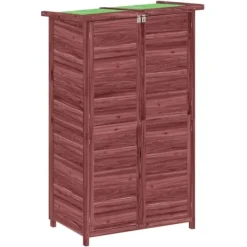 Clearance redskabsskur til haven 83x57x140 cm massivt fyrretræ mokkafarve - Skure & Redskabsskure Skure, Garager & Carports