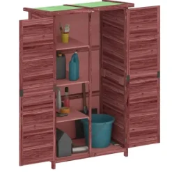 Clearance redskabsskur til haven 83x57x140 cm massivt fyrretræ mokkafarve - Skure & Redskabsskure Skure, Garager & Carports