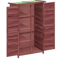 Clearance redskabsskur til haven 83x57x140 cm massivt fyrretræ mokkafarve - Skure & Redskabsskure Skure, Garager & Carports