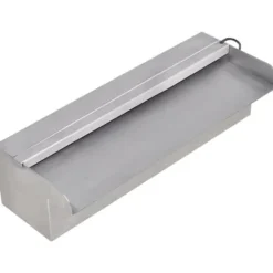 vidaXL Springvand & Damme^rektangulær vandfaldsfontæne med LED-lys rustfrit stål 30 cm - Fontæner