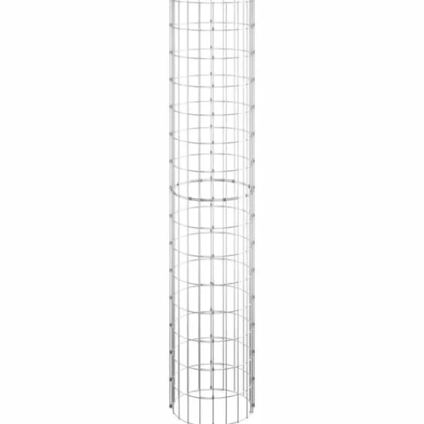 Discount rundt gabion-havebede 3 stk. Ø30x150 cm galvaniseret stål - Plantekrukker Krukker & Plantebeholdere