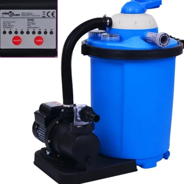 Online sandfilterpumpe med timer 550 W 50 l Pool- & Spatilbehør