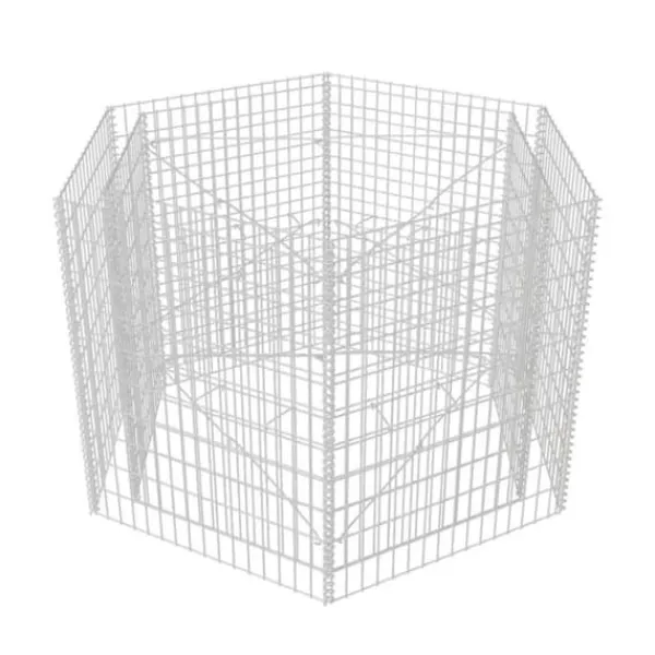 Discount sekskantet gabion-højbed 160x134x100 cm - Plantekrukker Krukker & Plantebeholdere