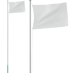 Best sektionsinddelt flagstang 6,23 m aluminium sølvfarvet - Flag & vimpler Flag & Vindposer