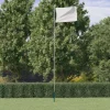 Best sektionsinddelt flagstang 6,23 m aluminium sølvfarvet Flag & Vindposer
