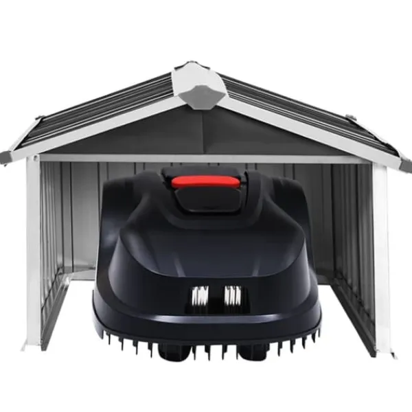 vidaXL Skure, Garager & Carports^skur til robotplæneklipper 92x97x63 cm galvaniseret stål grå - Skure & Redskabsskure