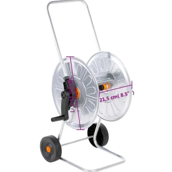 vidaXL Vanding^slangetromle til 60 m 1/2" slange stål - Opbevaring af haveslanger