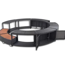 Hot spakant polyrattan sort Spa & Udendørsbad