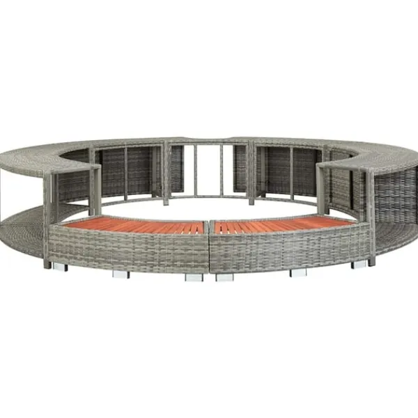 vidaXL Spa & Udendørsbad^spakant polyrattan grå