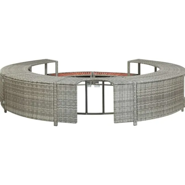 vidaXL Spa & Udendørsbad^spakant polyrattan grå