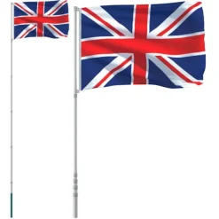 Best Storbritannien flag og flagstang 5,55 m aluminium Flag & Vindposer