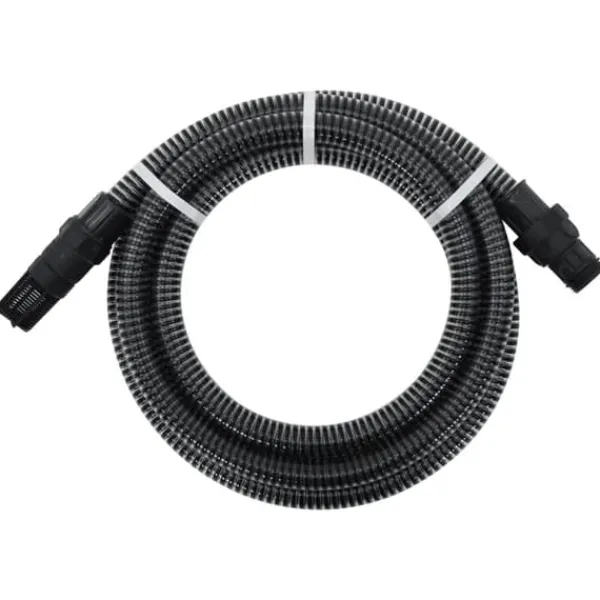 vidaXL Vanding^sugeslange med messingkoblinger 1" 10 m PVC sort - Haveslanger