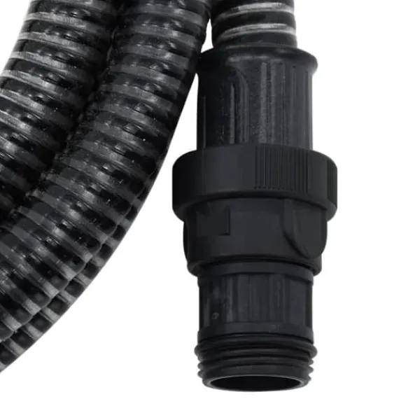 vidaXL Vanding^sugeslange med messingkoblinger 1" 10 m PVC sort - Haveslanger
