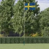 Sale Sverige flag og flagstang 6,23 m aluminium - Flag & vimpler Flag & Vindposer