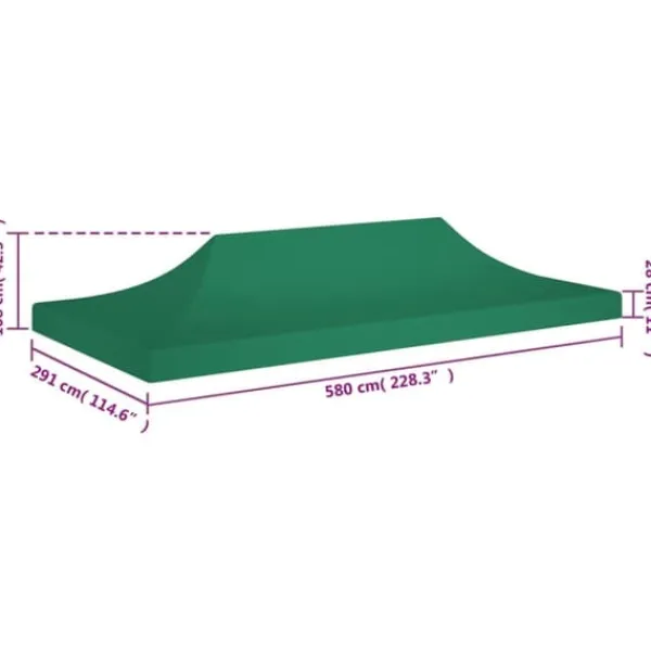 vidaXL Telte & Lysthuse^tag til festtelt 6x3 m 270 g/m² grøn - Festtelte & havepavilloner – tage