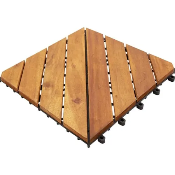 Outlet terrassefliser 10 stk. 30x30 cm massivt akacietræ - Gulve Havedekorationer