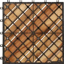 Outlet terrassefliser 10 stk. 30x30 cm massivt akacietræ - Gulve Havedekorationer