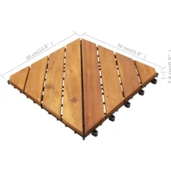 Outlet terrassefliser 10 stk. 30x30 cm massivt akacietræ - Gulve Havedekorationer