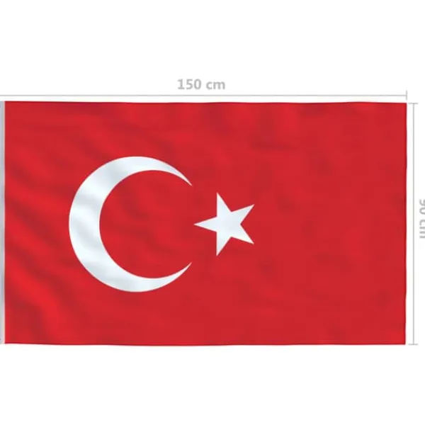 vidaXL Flag & Vindposer^Tyrkiets flag 90x150 cm - Flag & vimpler