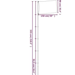vidaXL Flag & Vindposer^Tyskland flag og flagstang 5,55 m aluminium - Flag & vimpler