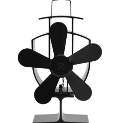 Outlet varmedrevet ovnventilator 5 blade sort - Brændekomfur – blæsere Tilbehør Til Brændeovne & Pejse