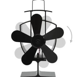 Outlet varmedrevet ovnventilator 5 blade sort - Brændekomfur – blæsere Tilbehør Til Brændeovne & Pejse
