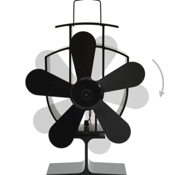 Outlet varmedrevet ovnventilator 5 blade sort - Brændekomfur – blæsere Tilbehør Til Brændeovne & Pejse