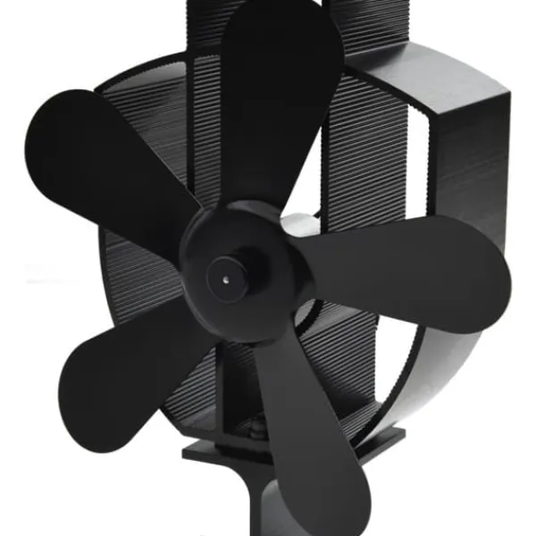Outlet varmedrevet ovnventilator 5 blade sort - Brændekomfur – blæsere Tilbehør Til Brændeovne & Pejse