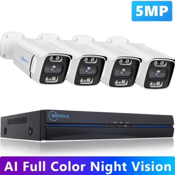 Clearance Videoovervågningskamera, 4K opløsning, farvenatvision, , 1T, 4 Camera 5MP Sikkerhedsmonitorer & Videokameraer