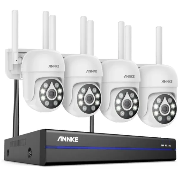 Sikkerhedsmonitorer & Videokameraer^Videoovervågningskit, CCTV-system, 5MP opløsning, 16-kanals tilslutning, 16CH NVR 4 stk. kamera