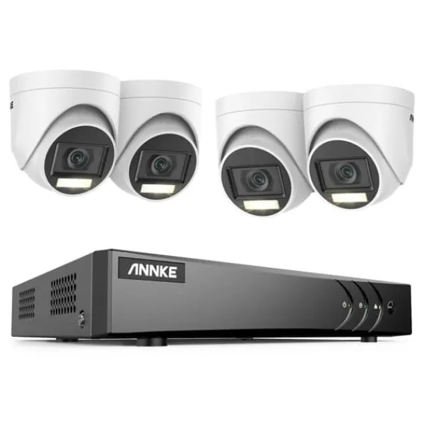Outlet Videoovervågningssystem, 8CH, 5MP opløsning, 30m kabel længde,4T, 8CH DVR 4Pcs Kits-b Sikkerhedsmonitorer & Videokameraer