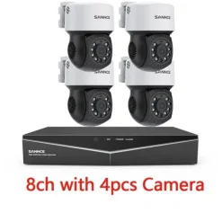Best Videoovervågningssystem, 2MP HD opløsning, høj klarhed kuglekamera, 1T, 8ch med 4 stk kamera Sikkerhedsmonitorer & Videokameraer